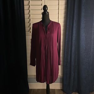 Burgundy long sleeved dress